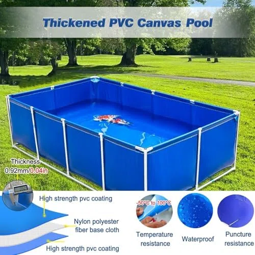 Piscina fuori terra con struttura in acciaio, facile da montare e durevole, perfetto per rinfrescare l'estate del cortile