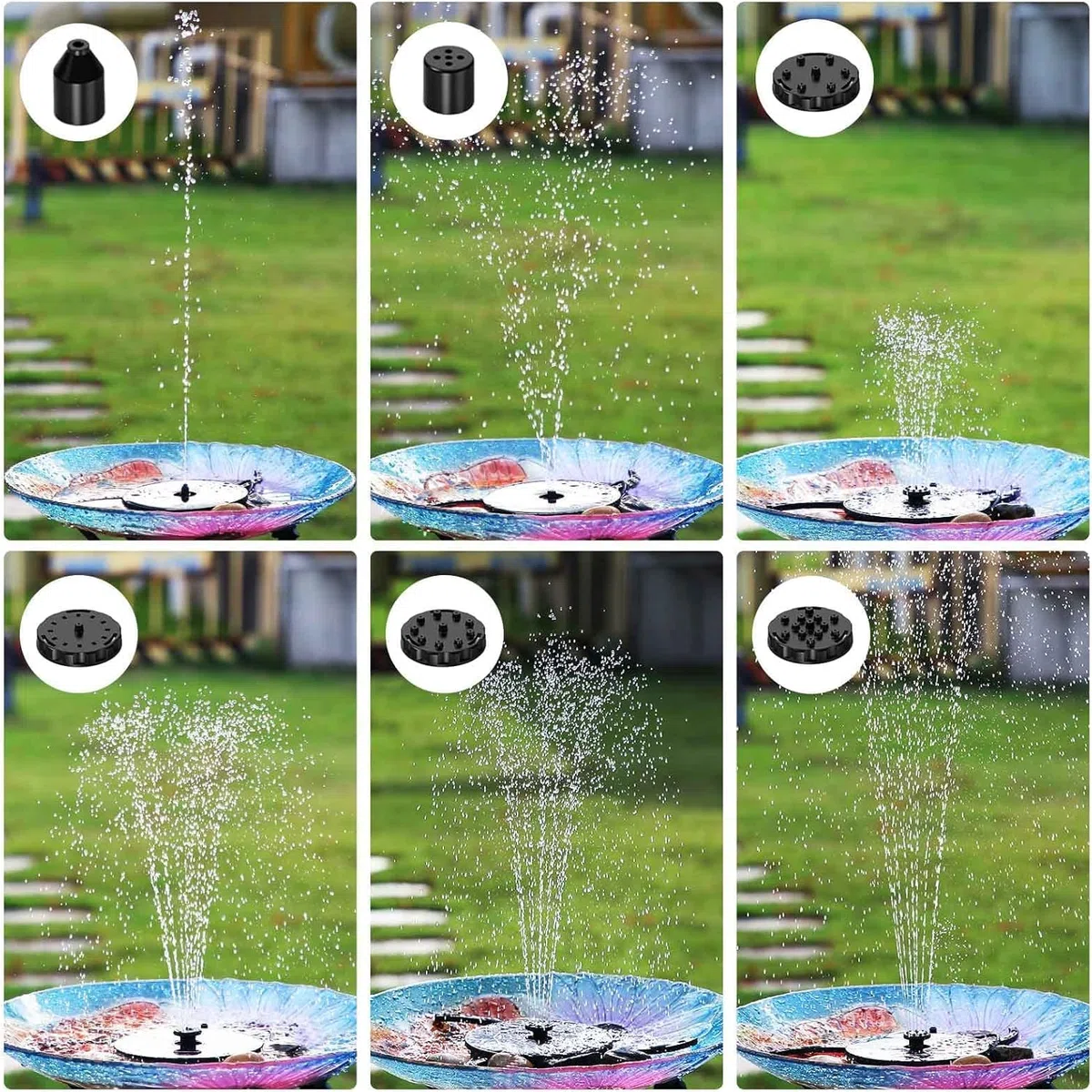 AISITIN Fontana Solare da Giardino Esterno 2,8W Fai da Te con Pannello Rimovibile e Supporto Fisso Pompa ad Energia Solare con 8 Effetti e Prolunga da 3 metri Ideale per Giardino,Stagno,Vasca Uccelli