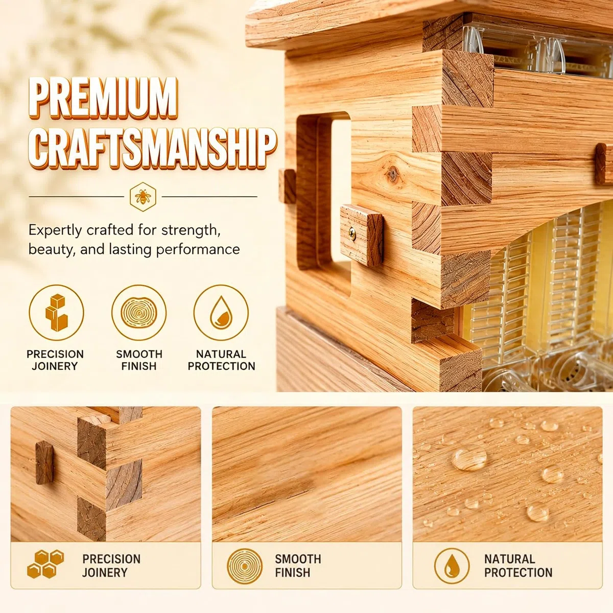 Arnia Flow Hive, Arnia Completa per Apicoltura, Materiali per Uso Alimentare, sistemas Raccolta Miele Semplice e Pulita, Versione migliorata, per Famiglie e Adulti