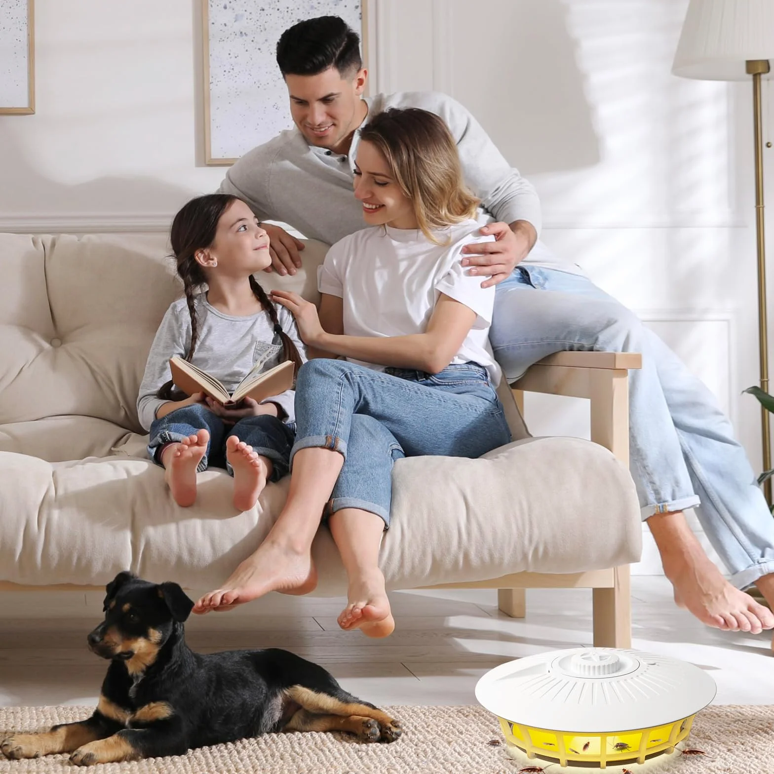 Trappola per Pulci in Casa, Afenau Trappole per Pulci con 7 pastiglie Adesive, Disinfestazione Pulci Casa, Trappole per Cimici da Letto, Trappole Cimici da Letto per Soggiorno, Camera da Letto, Cucina