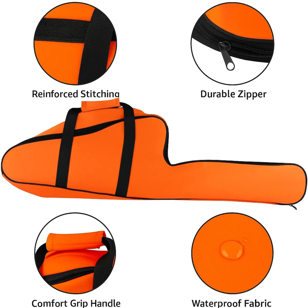 Chainsaw Bag Carrying Case Portable Protection Waterproof Holder Fit for Stihl Husqvarna 12''/14''/16'' Chainsaw Storage Bag(Orange)