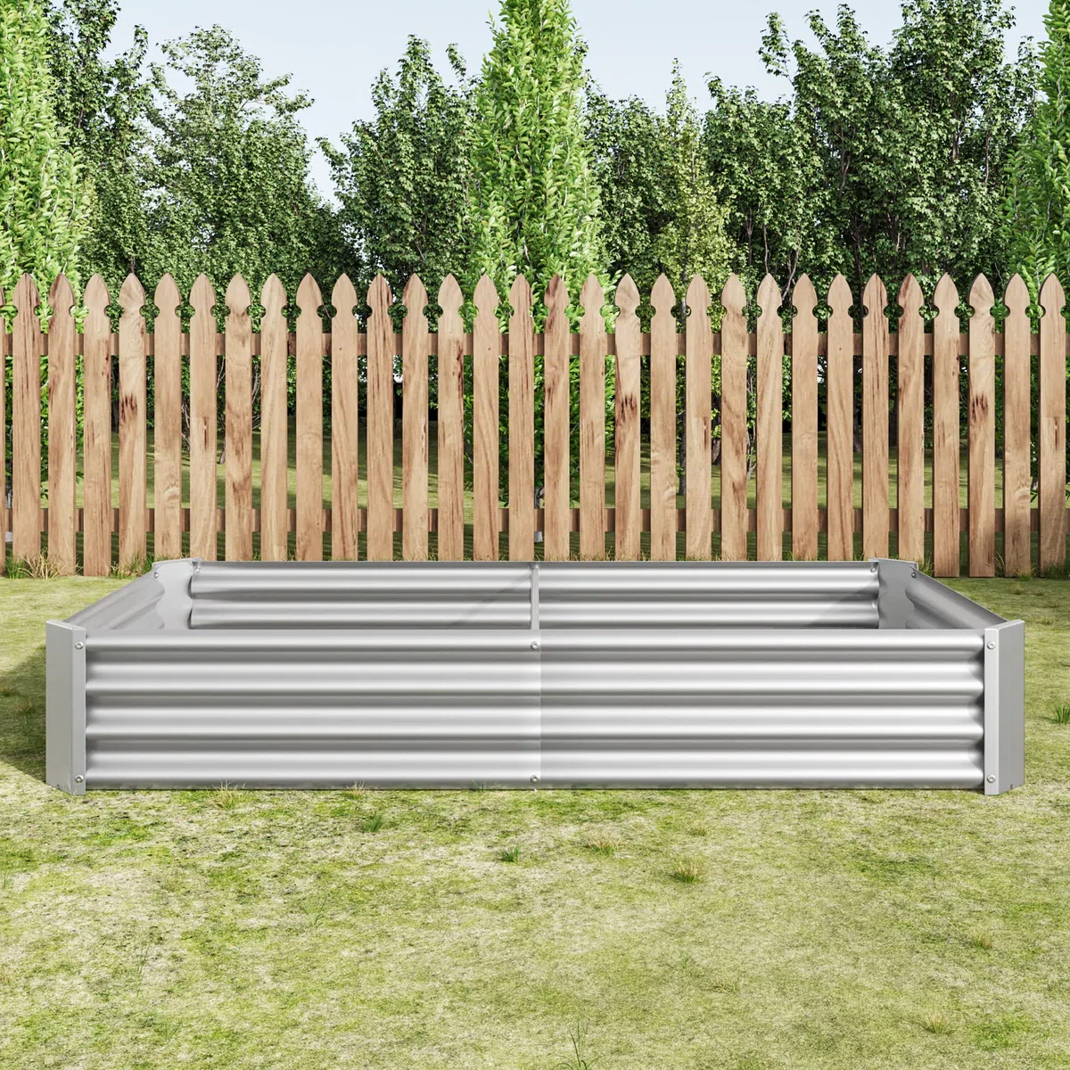 Gecheer Aiuola Rialzata, Letto da Semina in Giardino Lamiera Acciaio Robusta, Struttura Stabile Kit Senza Base, 180x91x30 cm, per Verdure Erbe Aromatiche Fiori Sistema Coltivazione Orto Domestico