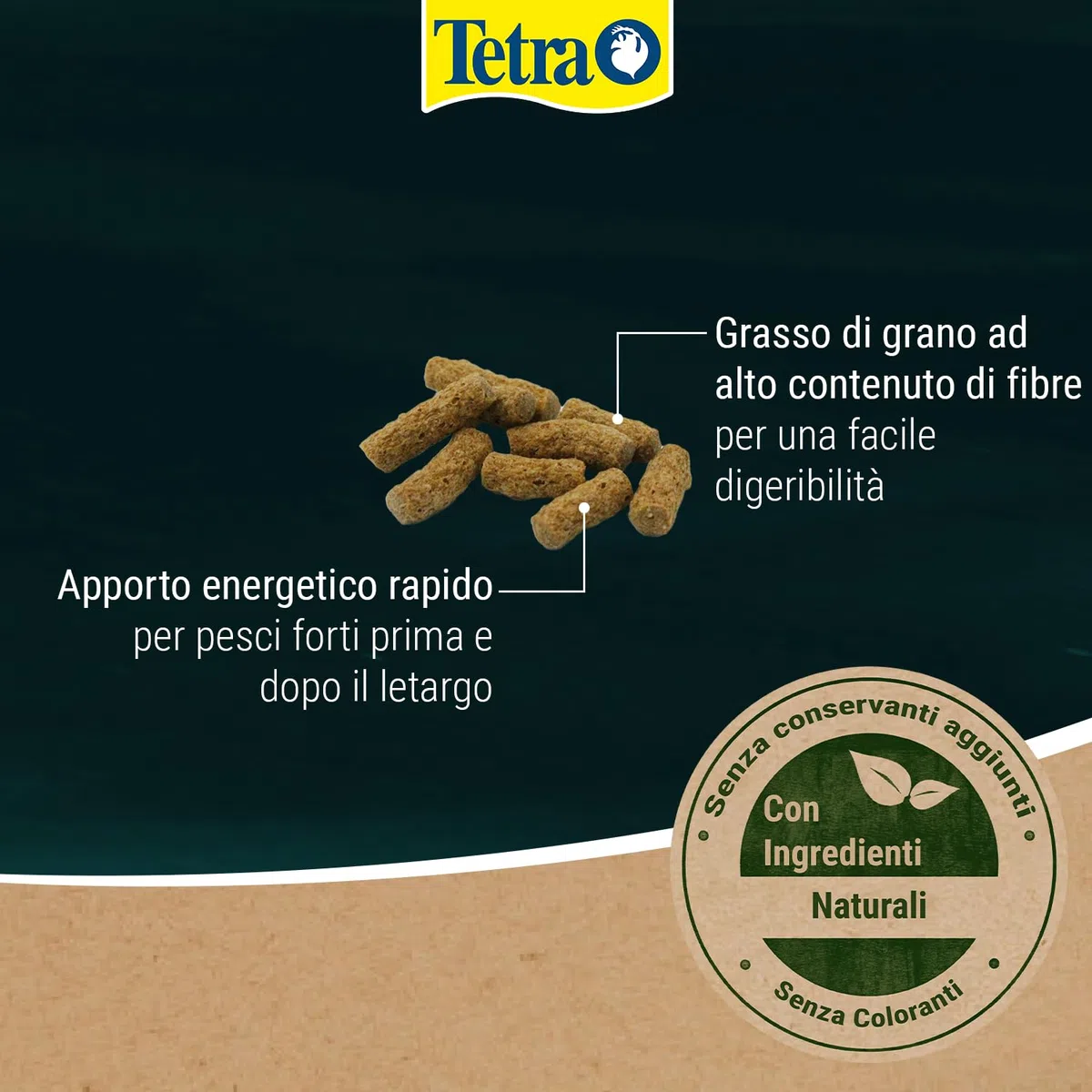 Tetra Pond Wheatgerm Sticks, Mangime Completo ai Pesci dei Laghetti da Giardino, Ottimale per Temperature Basse dell'Acqua in Autunno e in Primavera, 4 L