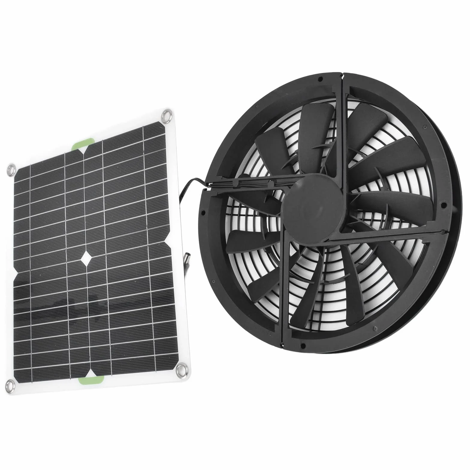 Ventilatore di scarico con energia solare, ventilatore a energia solare, 12W, set di pannelli solari, per la casa, la serra, il raffreddamento del pollaio per animali domestici
