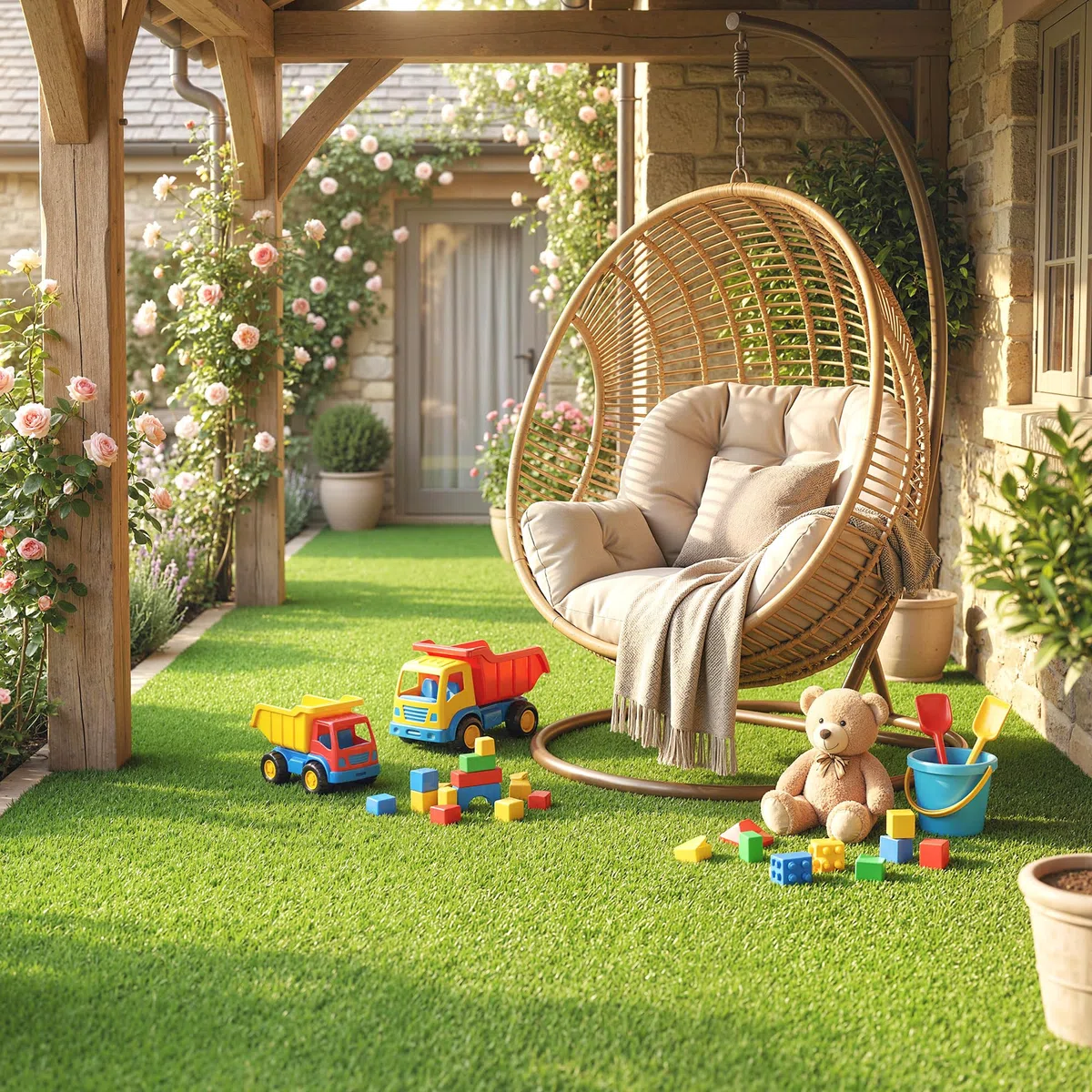 Outsunny Erba Artificiale per Esterno 1m x 4m, Tappeto Erboso Sintetico con Altezza 10mm, Drenante, Ideale per Giardini, Patio, Famiglie, Animali Domestici, Interno ed Esterno, Verde