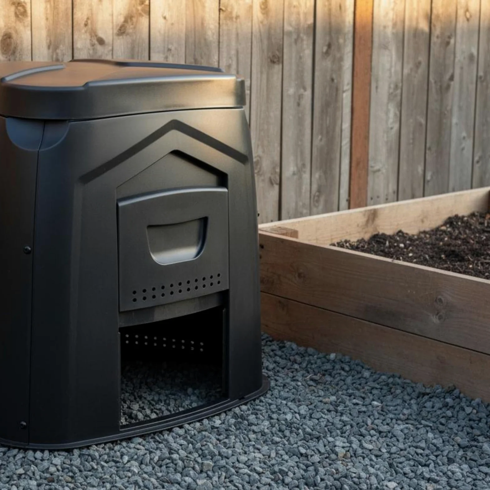 Compostiera da Giardino Fermentazione Aerobica Contenitore Rifiuti Organici Grande Capacità per Giardinieri, Esterno