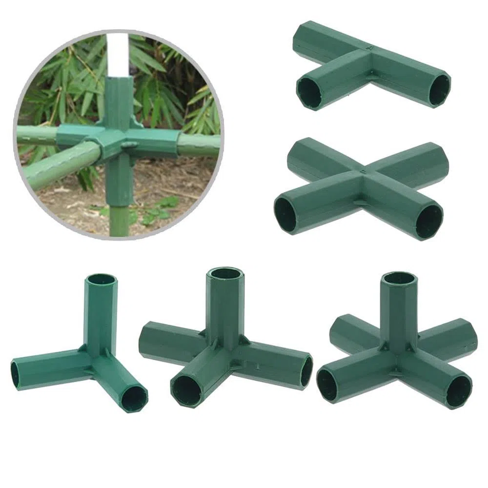 TopHomer 10 Pezzi Connettori per Telaio Serra, 16mm Piatti a 4 Vie Connettori Angolari per Gabbie del Telaio da Giardino per Traliccio d'Uva Protezione Solare Capannone Giardinaggio