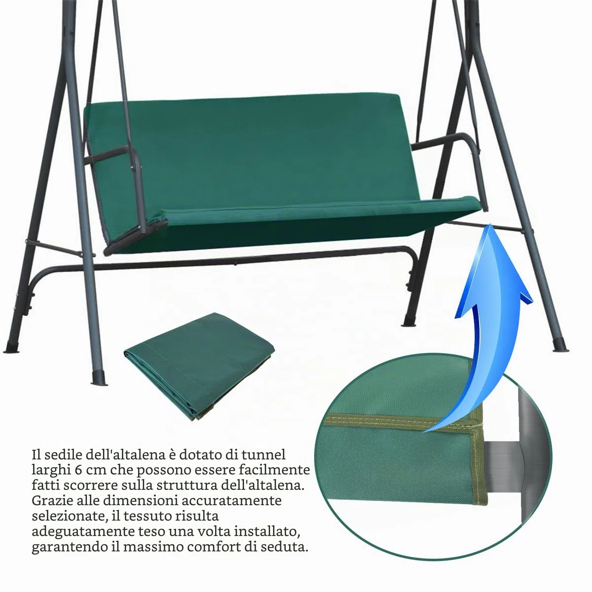 Ferocity Copertura Universale per i sedili da Giardino Ricambio Ricambi coprendo sedili Copertura Superiore baldacchino Dimensione 100 x 138 cm Verde [101]