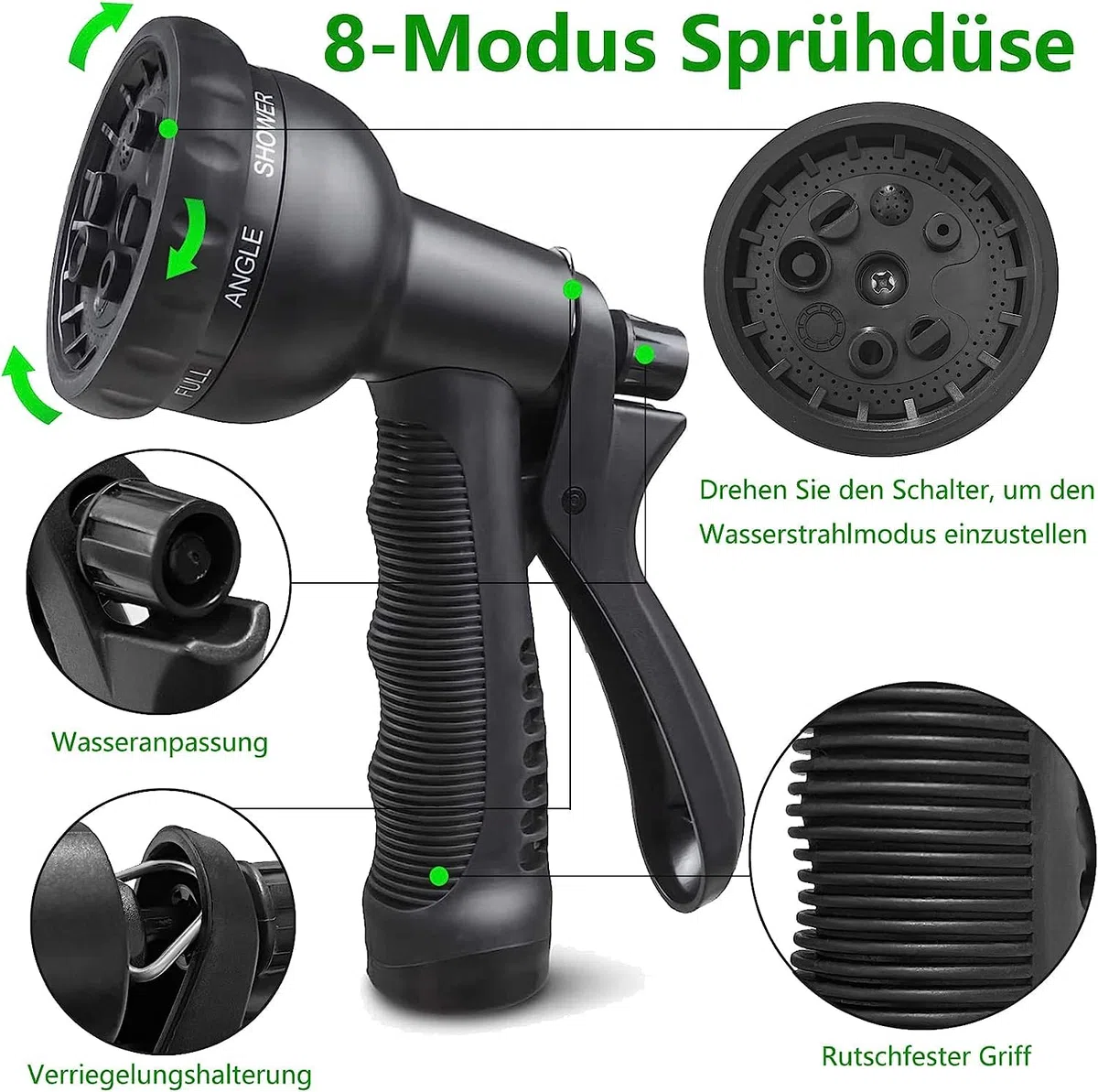 Tubo da giardino espandibile da 30 m, flessibile, retrattile, ugello a spruzzo a 7 funzioni, per giardinaggio, lavaggio auto, bagno di animali