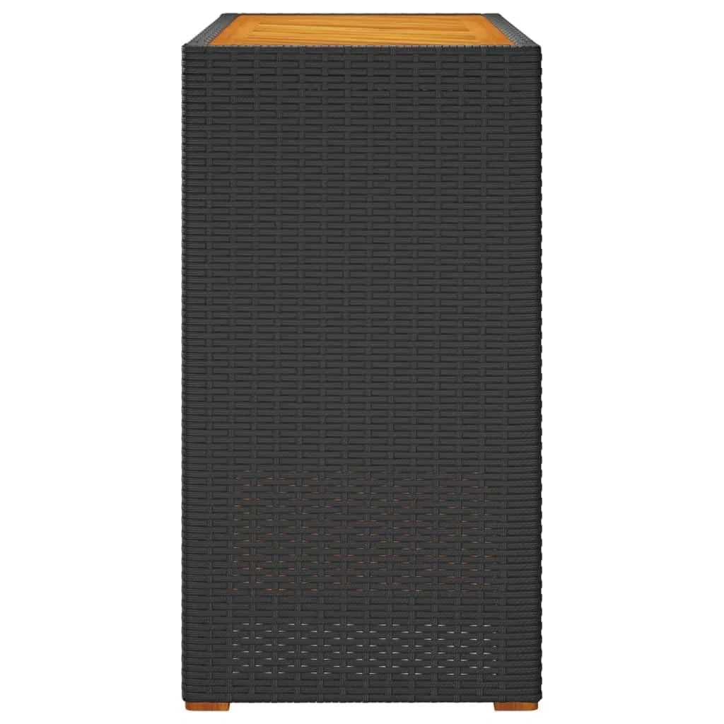 vidaXL Tavolino da Giardino Piano Legno Nero 100x40x75 cm Polyrattan