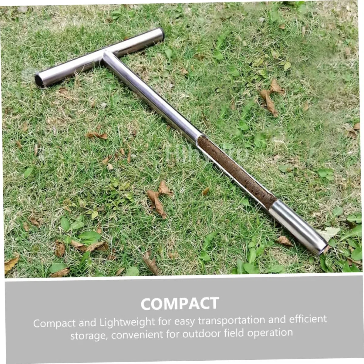 Sonda Campionatore Del Suolo in Acciaio Inox 304 Impugnatura a t Antiscivolo, 52x25 Cm, Strumento Per Test e Analisi Del Terreno, Attrezzo Resistente Per Giardinaggio e Manutenzione Prato