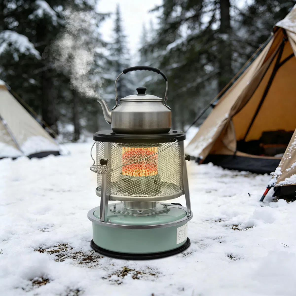 Stufa a petrolio portatile 9000 BTU/H, riscaldamento a cherosene altezza regolabile con serbatoio 4,6L, riscaldamento ausiliario mobile senza elettricità per campeggio, interno, esterno ed emergenza