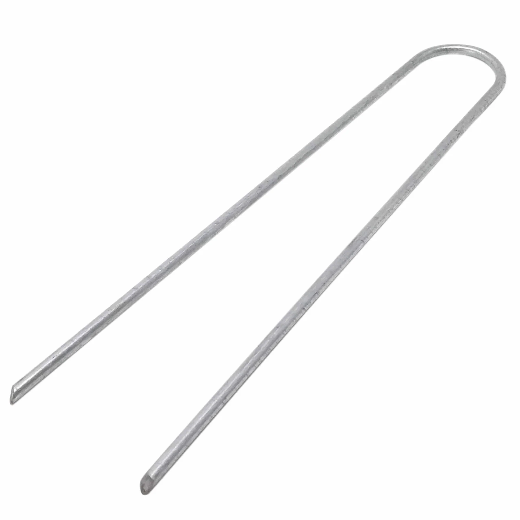 ToCi 100 picchetti di ancoraggio da 200 x 25 mm, zincati, in filo di acciaio, con diametro da 3,8 mm, pezzi di ancoraggio per il fissaggio di teli anti-erbacce, pellicole, tubi in pavimenti duri, ecc.