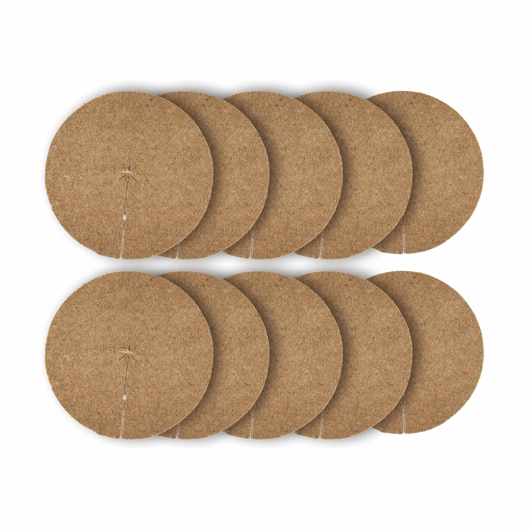 La cordeline 10 Dischi di pacciamatura in Fibra di Cocco Naturale, Ø 30 cm, 900 g/m², Tappetino di Protezione Contro Le Erbacce, Isolamento Termico e Protezione Naturale delle Piante