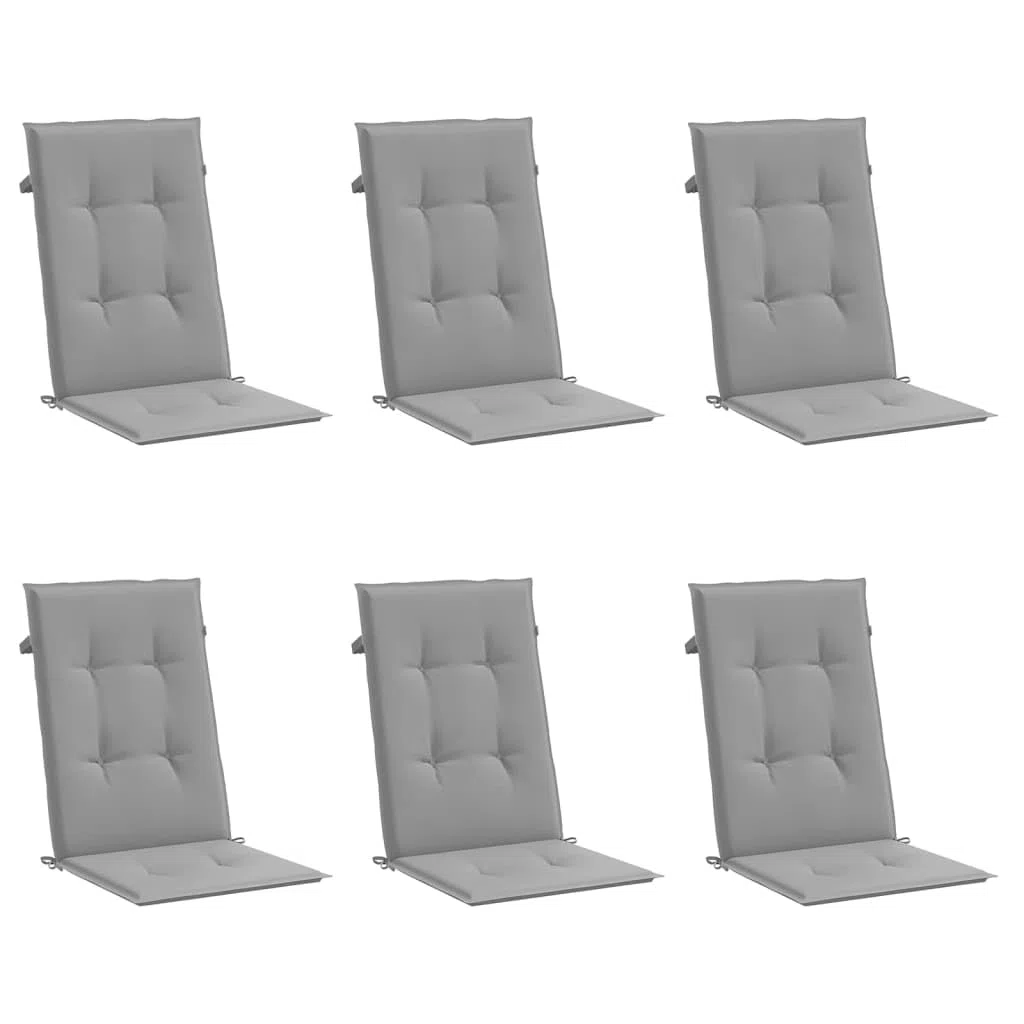 vidaXL 6x Cuscini per Sedie da Giardino Eleganti Morbidi Resistenti Arredi per Esterni Tessili Decorativi Grigi 120x50x3 cm in Tessuto Oxford