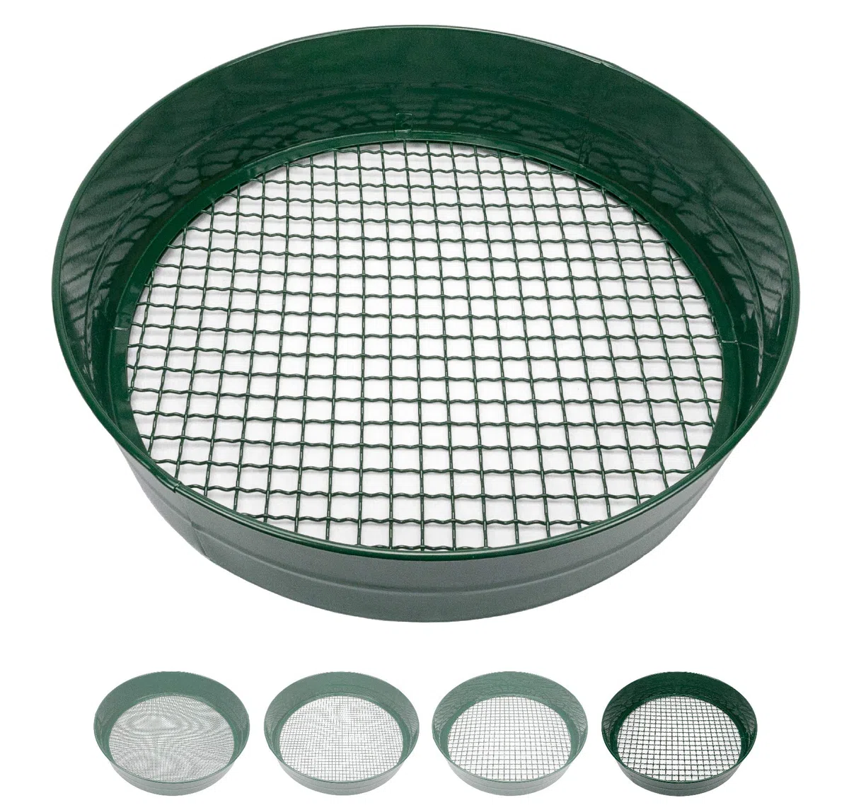 Sterico Setaccio da giardino in diverse misure di maglia | Setaccio rotondo Ø 33cm | Setaccio per sementi, terra, compost, pietre, erbacce, pietrisco | Accatastabile | Robusto (12mm)