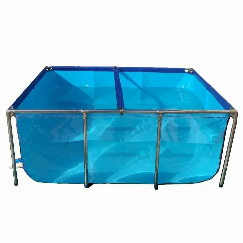 Rivestimento flessibile per stagno in PVC con telaio in acciaio e pannello di visualizzazione per acquari interni/esterni per pesci rossi koi e piante acquatiche, soluzione durevole per stagni da