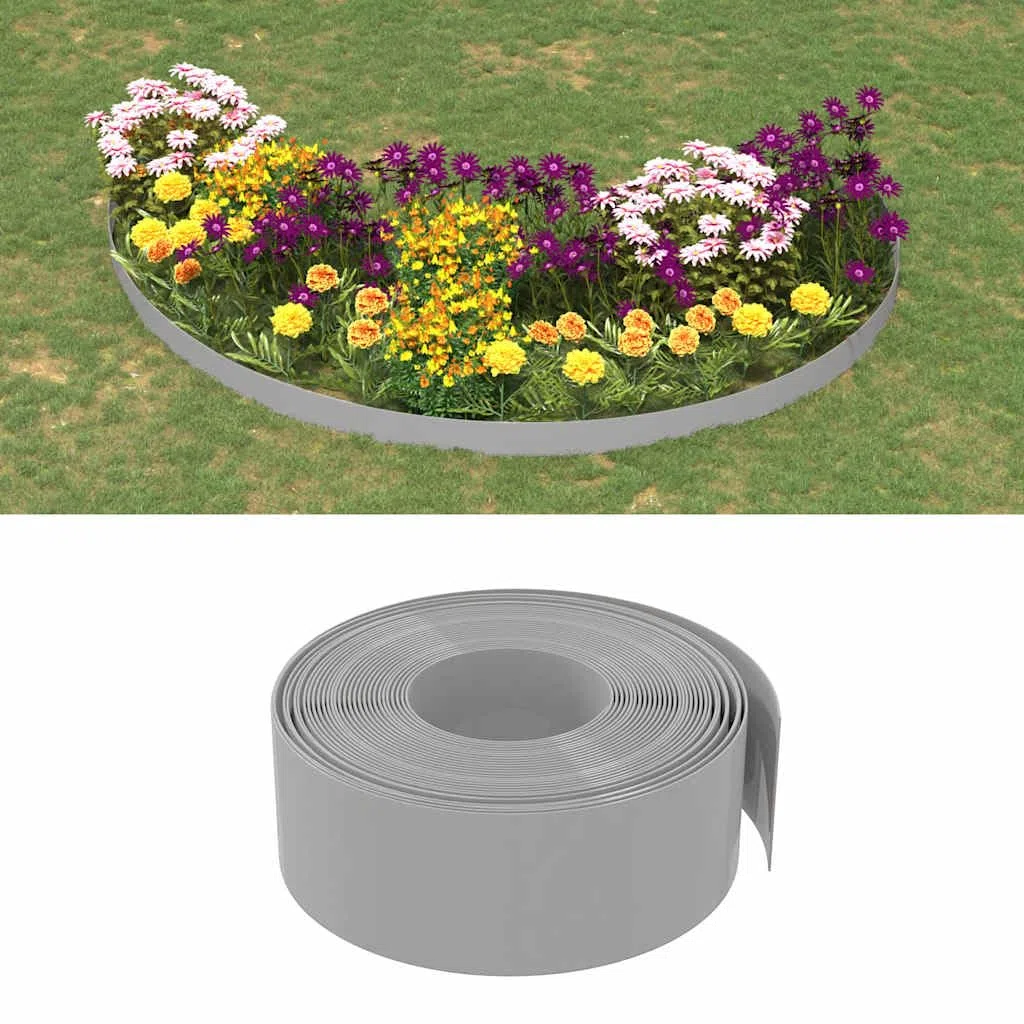 Set di 5 bordi per prato, 10 m x 20 cm, in polietilene, con sistema a incastro, per aiuole da giardino, bordo lungo prato e sentieri