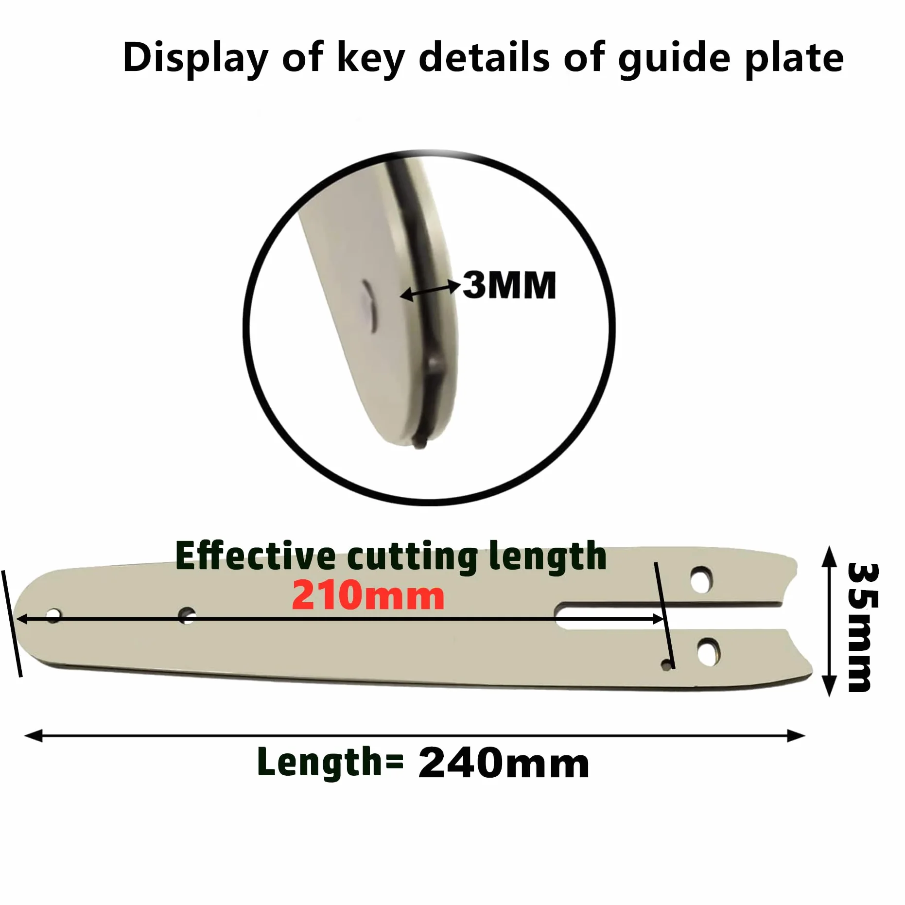 Piastra Guida per Motosega 2 Pezzi 8 Pollici 24cm | Piastra Portacatena per Motosega Mini a Mano 1/4 8 Pollici Catena Lunghezza 31cm all'Usura Lama per Giardinaggio Lavorazione Legno Ricambio