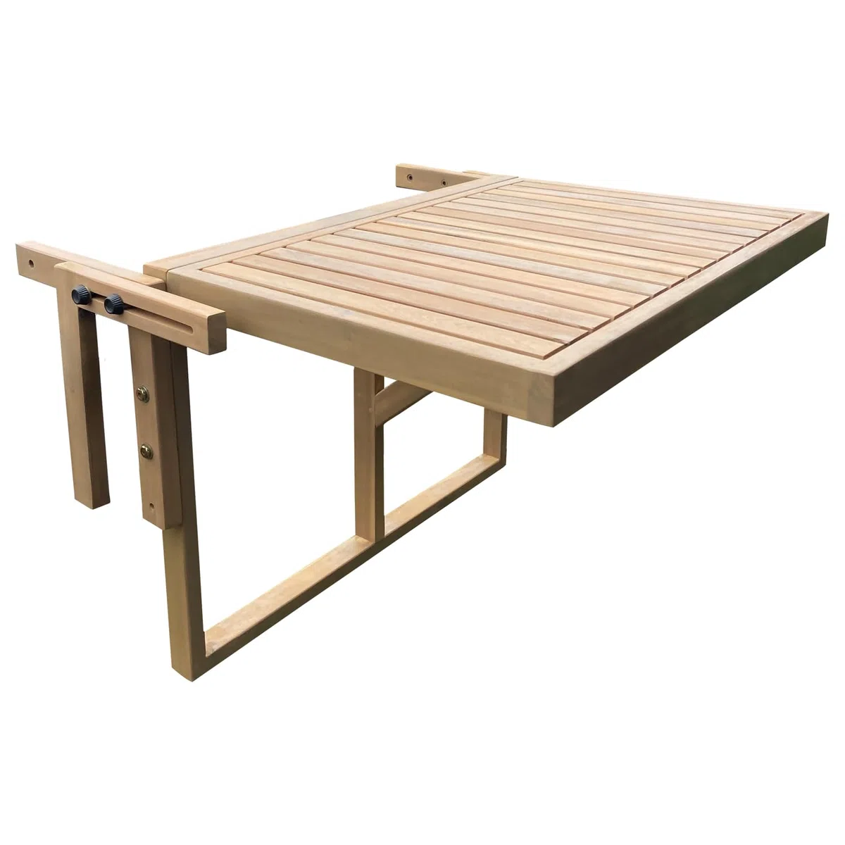 Happy Garden Tavolo da Balcone Pieghevole SUMBA in Acacia - Design Rettangolare, 2 posti a Sedere, Regolabile in Altezza, Resistente ai Raggi UV per Un Uso duraturo