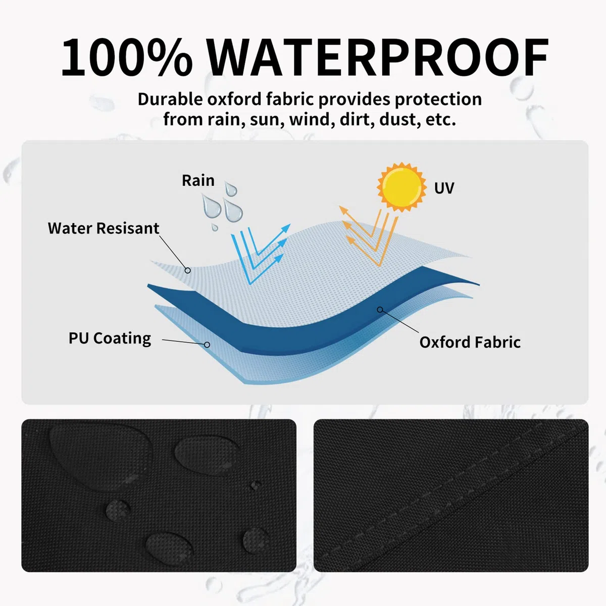 Easy-Going Pyramid Torch Patio Heater Cover with Zipper and Storage Bag, Waterproof Outdoor Heater Cover Dustproof, UV-Resisant, Wind-Resistant (90" H x 23" L x 23" W, Black)