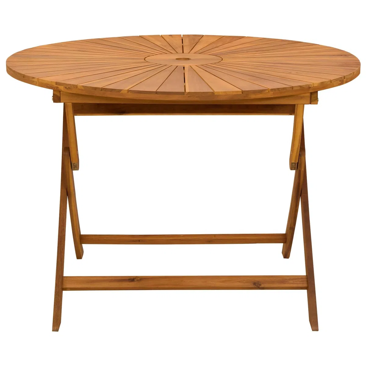 vidaXL Vouw Tuin Tafel Naturel Ø110 x 75 cm Massief Acaciahout