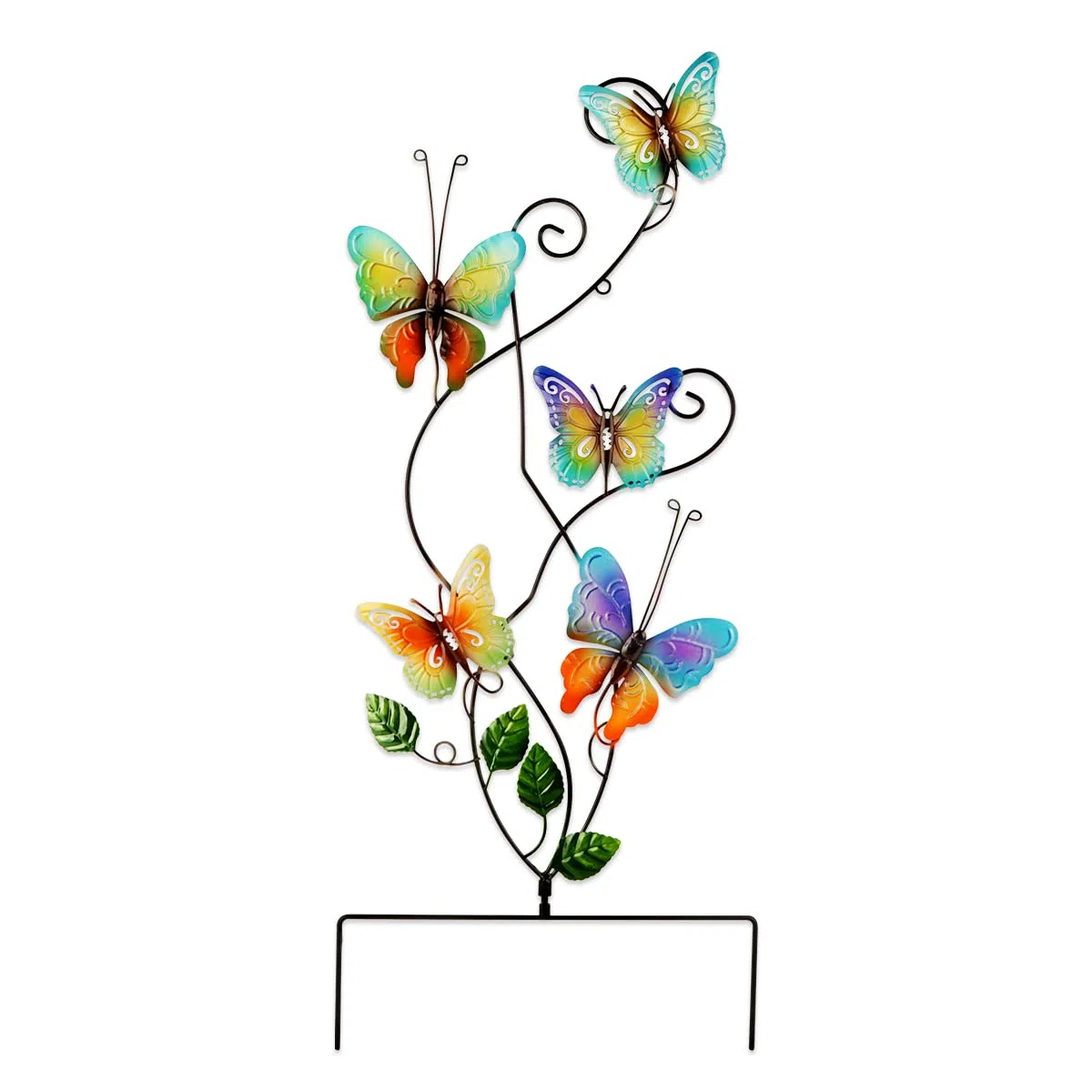 83CM Farfalla Decorazione per Metallo Giardino, Farfalle Paletto Giardino in Metallo Decorazione per Cortile, Decorative Scultura da Giardino, Figurine Decorazione per Esterni Giardino Prato Patio