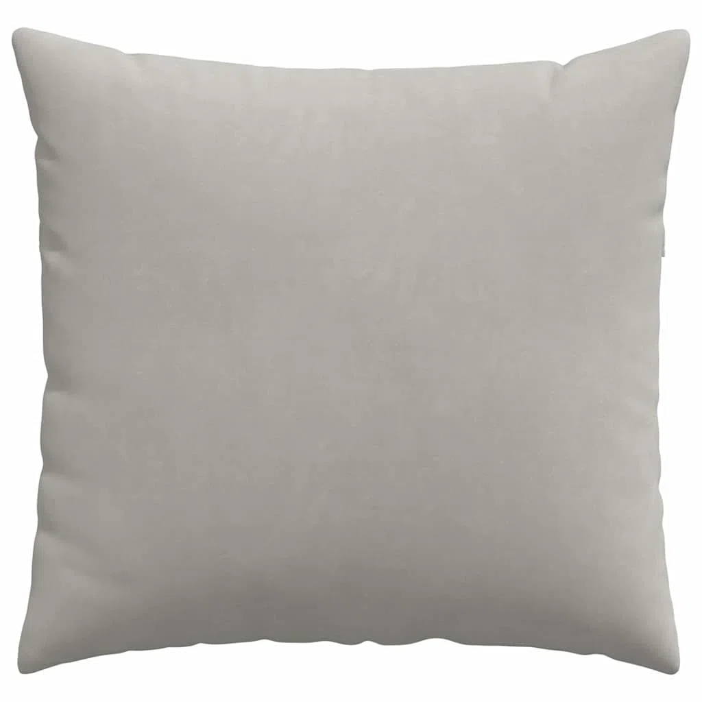 Cuscini da Divano 2 pezzi Grigio chiaro 45 x 45 cm Tessuto morbido sfoderabile imbottitura in fibra di poliestere per comfort interno seduta ergonomico e supporto schienale