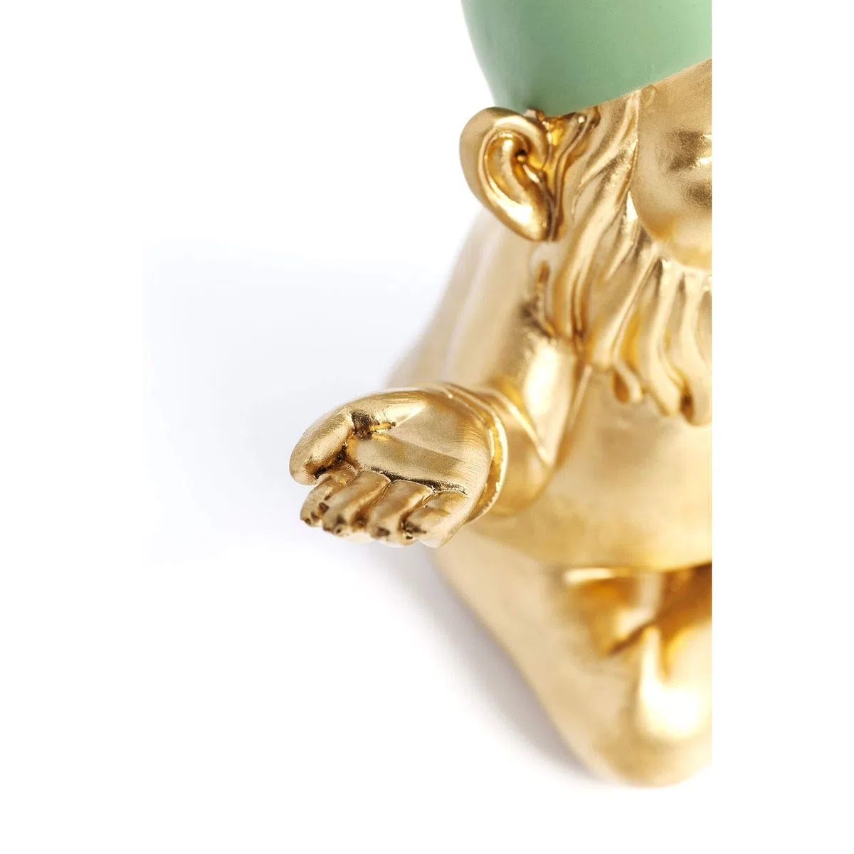 Kare Design Figura Decorativa Nano, Oro/Verde Menta, 19Cm, Meditazione, Decorazione Per Giardino, Idea Regalo | decorazione mondo favole, gnomo, fantasia, accessorio simpatico giardinaggio