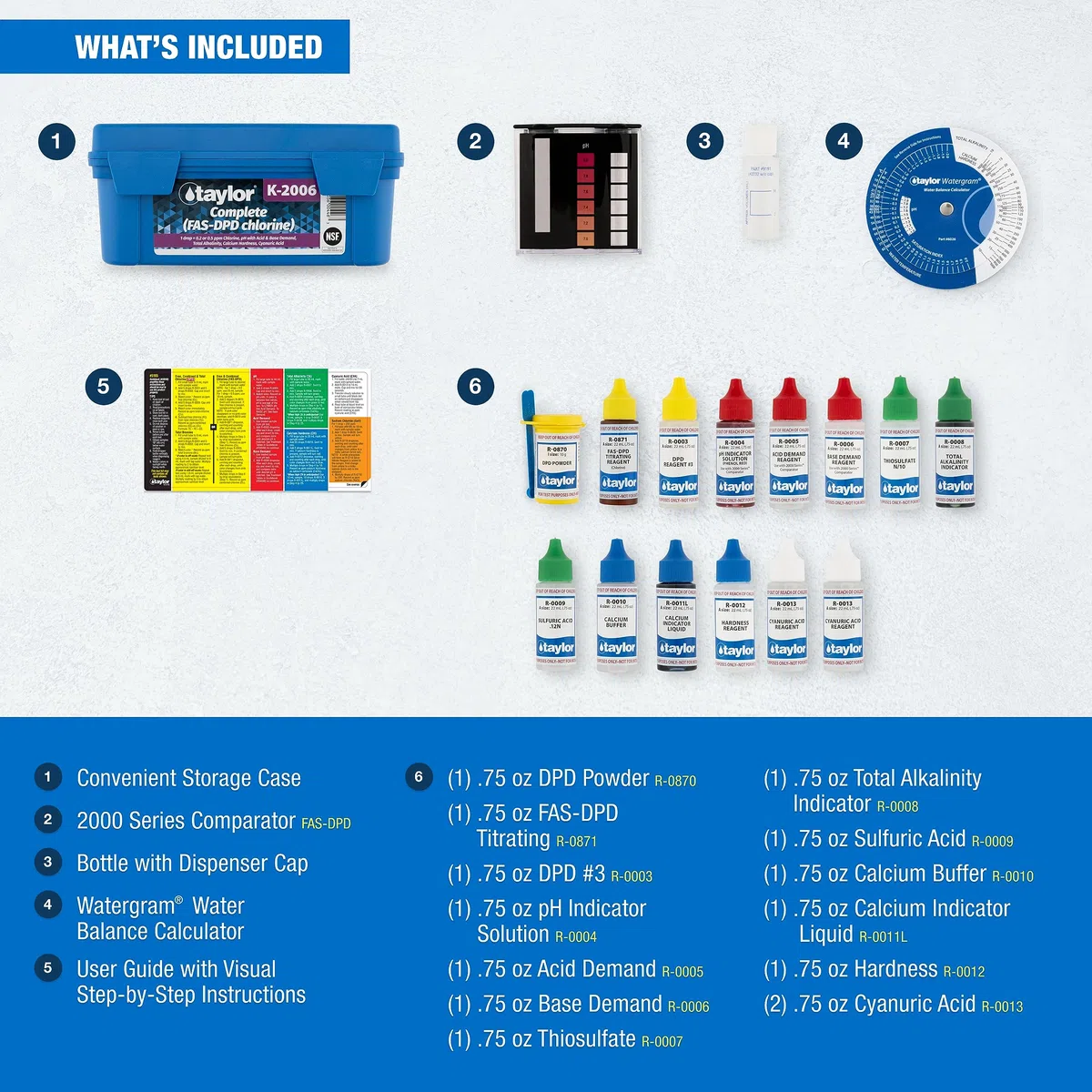 NEW TAYLOR K-2006 Complete Swimming Pool/Spa Test Kit FAS-DPD K2006 Chlorine