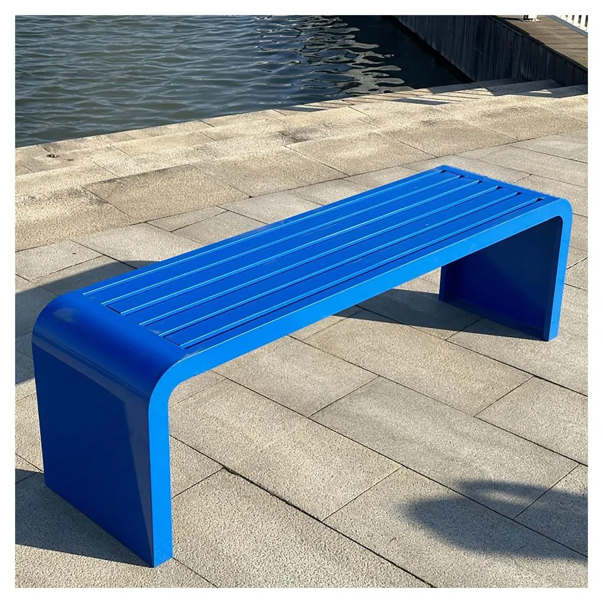 Gar BenchTwoPerson - Sedia a sedere da esterno resistente alle intemperie per patio, spiaggia, balneazione, piscina, blu, 150 x 40 cm, perfetta per rilassarsi all'aperto