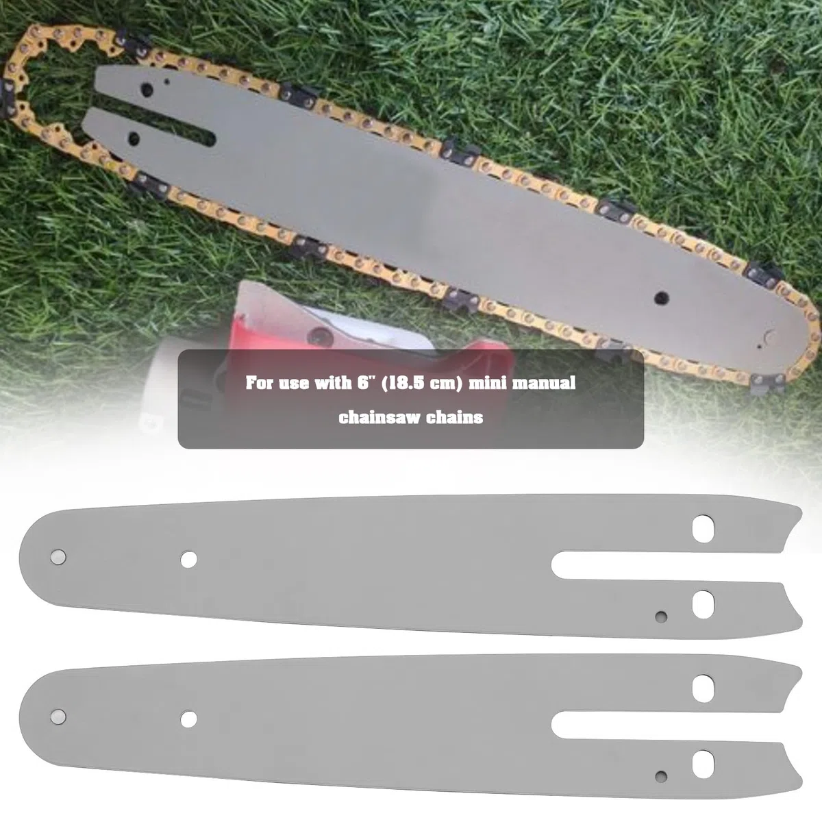 2 Pezzi 6 Pollici Barra Guida Per Motosega In Acciaio Al Manganese Piastra Guida Per Motosega Elettrica Per Mini Motosega A Carica Manuale Lavorazione Del Legno Rifinitura Giardino Motosega