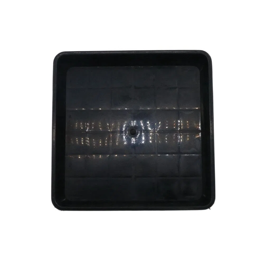 Vassoio Quadrato in Plastica per Piante e Fiori, Sottovaso per Piante con Gocciolatoio, Forniture per Giardino Quadrate per la Casa, Quotidiano (30 x 30 cm, nero)