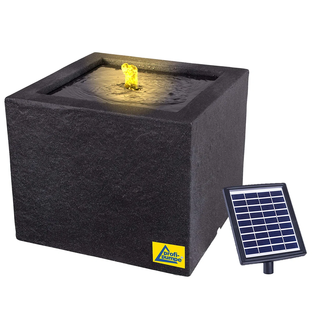Fontana solare da giardino, fontana decorativa, cascata, luce da giardino, pompa per laghetto per terrazza, con funzione di avvio immediato della pompa con batteria agli ioni di litio e luce LED