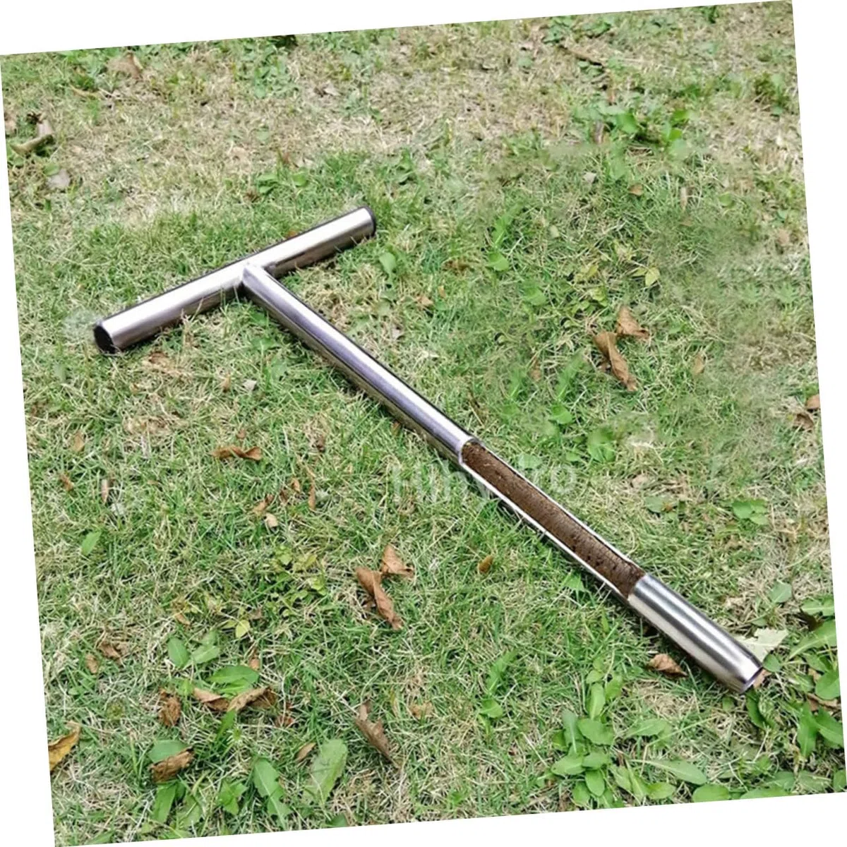 Sonda Campionatore Del Suolo in Acciaio Inox 304 Impugnatura a t Antiscivolo, 52x25 Cm, Strumento Per Test e Analisi Del Terreno, Attrezzo Resistente Per Giardinaggio e Manutenzione Prato