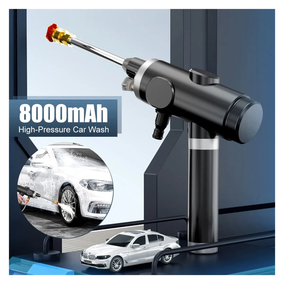 Idropulitrice, Autolavaggio ad alta pressione wireless da 120 W 25 MPa Pulitore for auto portatile Pistola for lavaggio ad alta pressione ricaricabile Pistola for acqua spray for la pulizia(Wired)