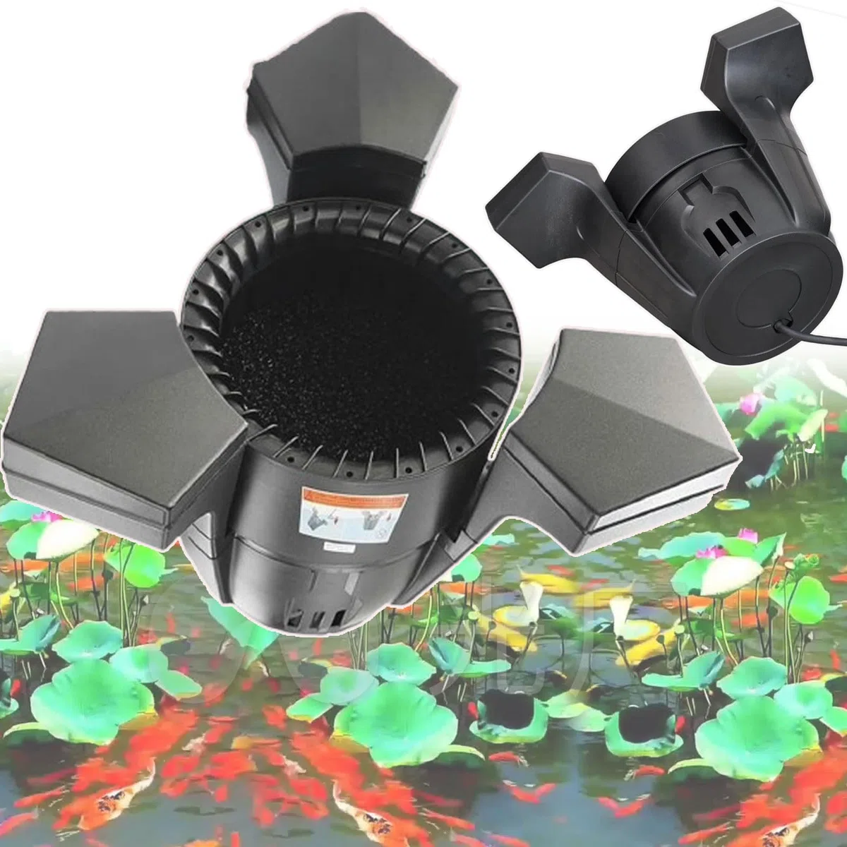 Skimmer automatico per laghetti, 3000-4200 l/h, aspirazione 43 W/70 W, cavo di alimentazione da 10 m, collettore di detriti a basso rumore per laghetti da giardino e piscine