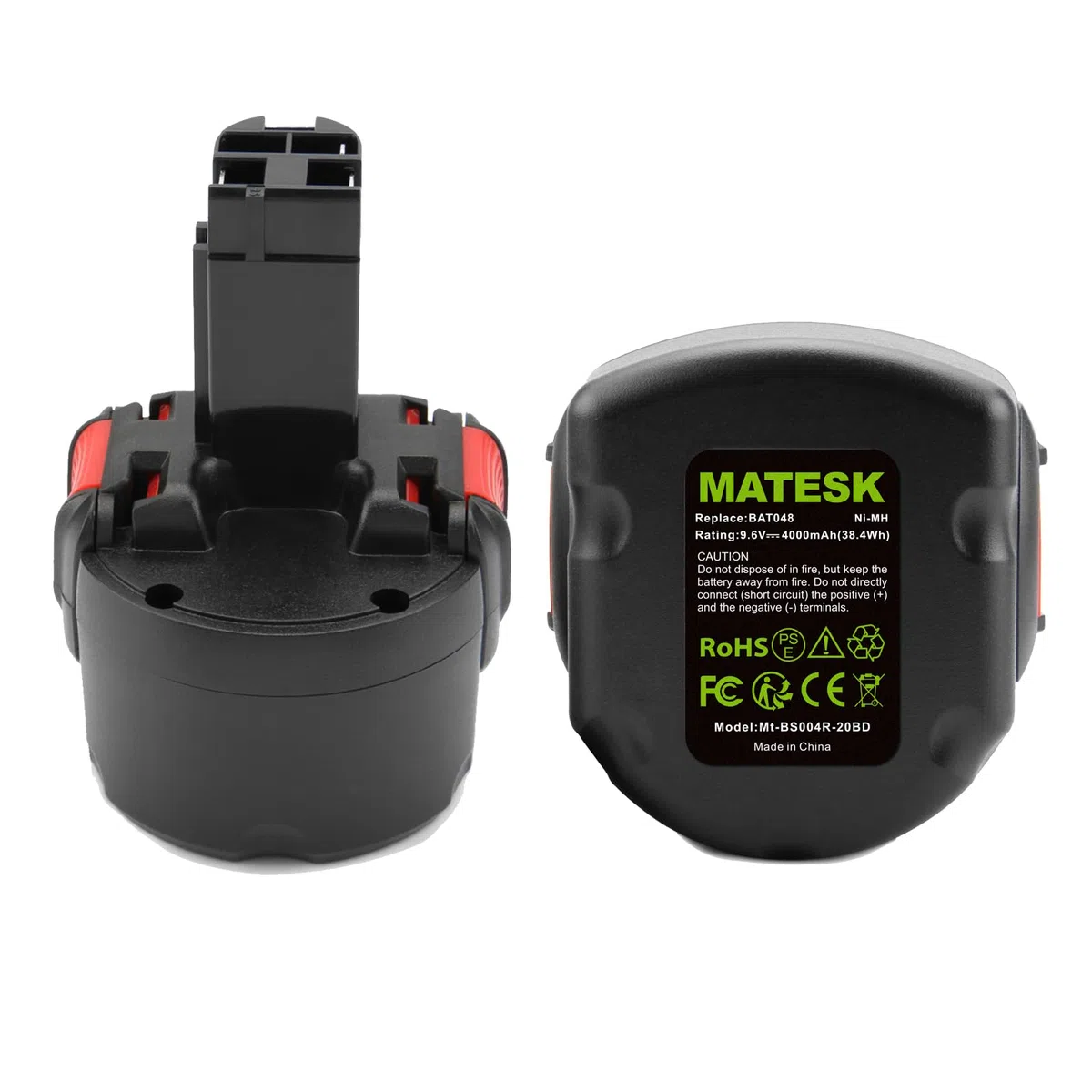 9,6 V 4000mAh BAT048 NI-MH Batteria per Bosch PSR 960, PSR960, 2607335273, 2 607 335 461, 2607335461 2607335037 2607335272, 2 607 335 260, 2 607 335 61 GSR 9.6VE-2 PSR 9.6VE-2 PRS 9.6 VE-2 (2 pezzi)