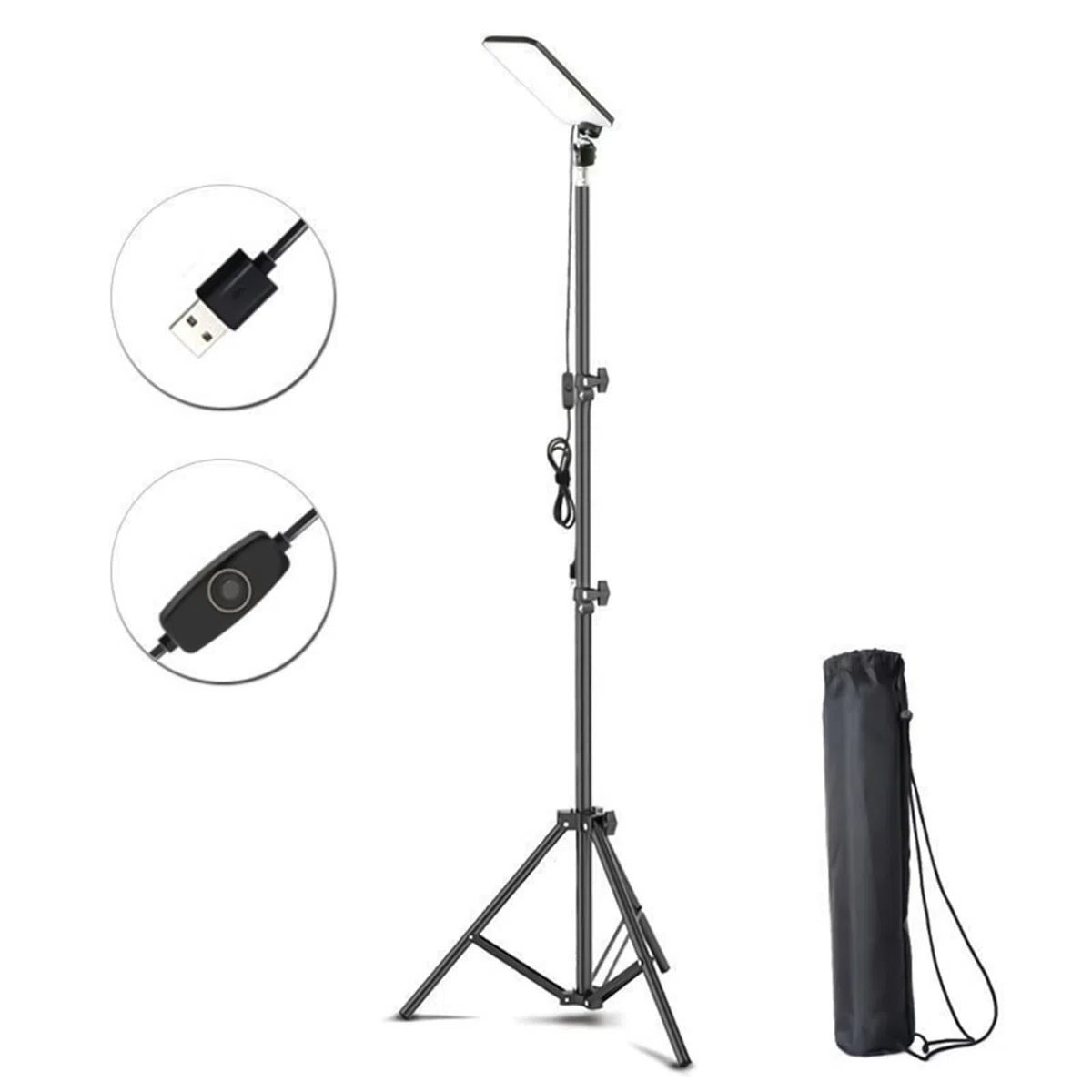 Luci LED Da Campeggio Allungabili,Lampada Barbecue Con Treppiede Telescopico - Lampada Lavoro Esterna Regolabile con Treppiede per Pesca Notturna Patio Garage Interno Laboratorio Capanno Caccia