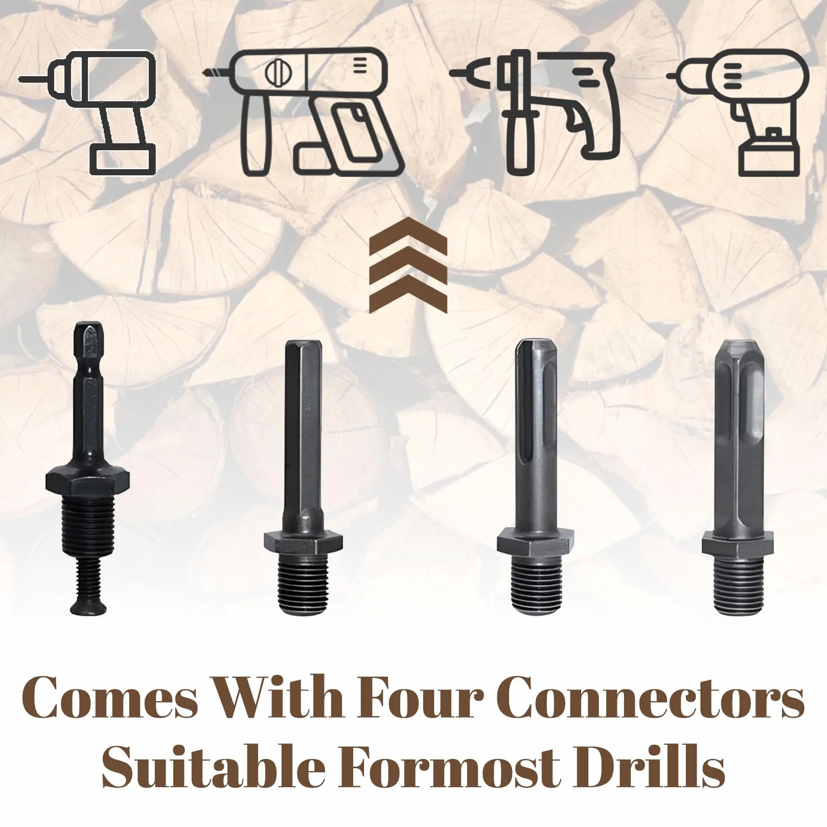 Herbst - Set di 2 spaccalegna a vite coniche con 4 manici da 42 mm + 32 mm, cono per spaccalegna per legno