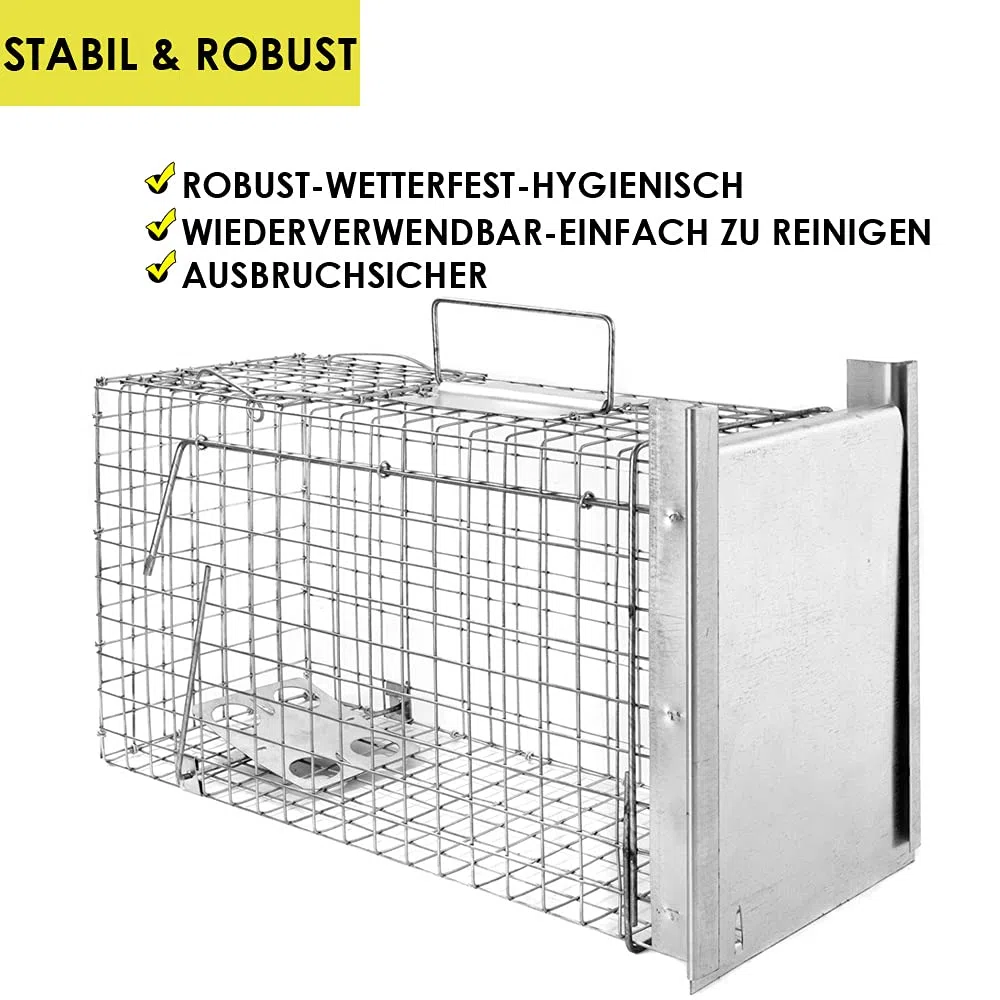 Gabbia Trappola per Animali Talpa Ratto Mouse Topo Nutria 50 x 20 x 27 cm Petigi