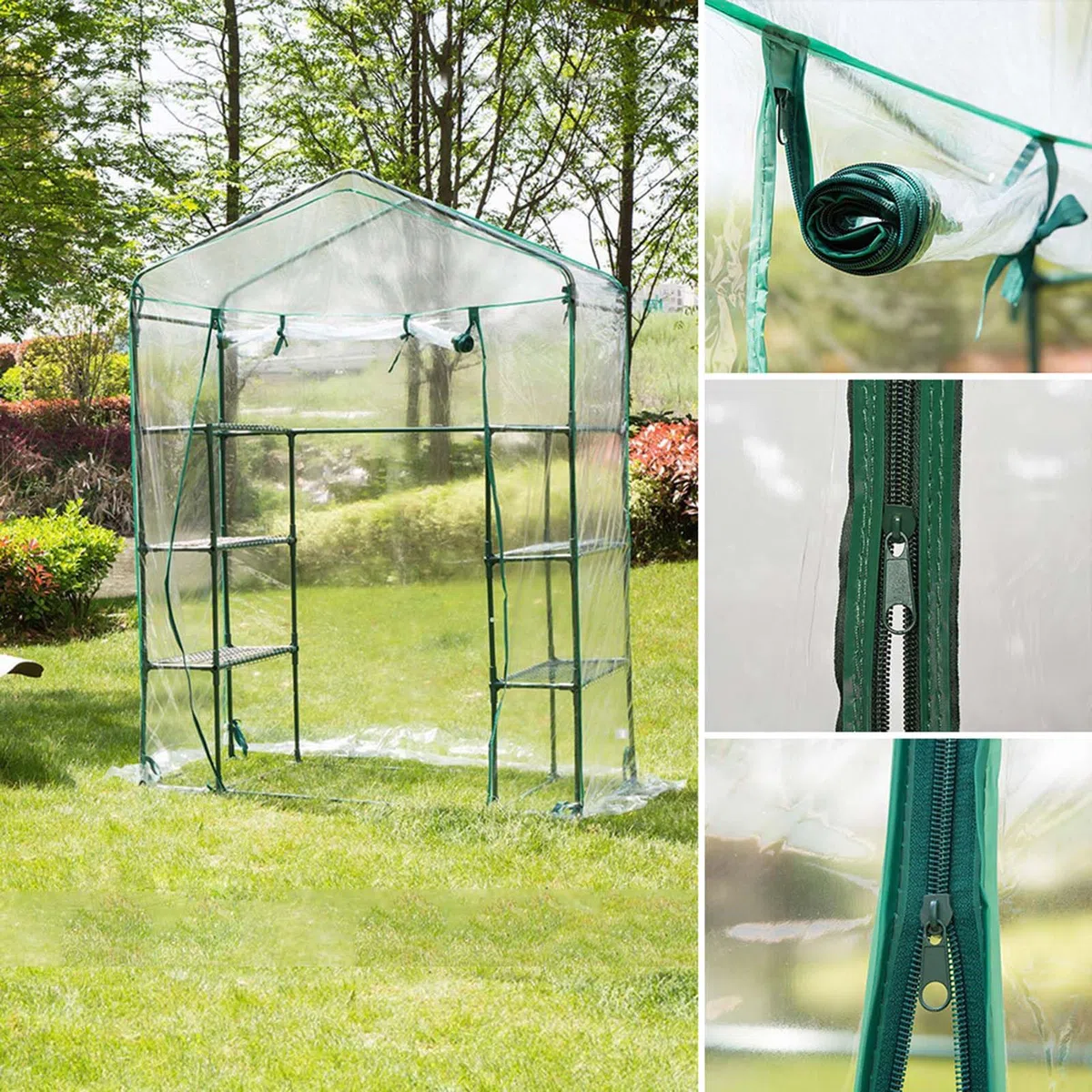 Copertura per serra in , 143 x 195 cm, copertura di ricambio per serra, copertura di ricambio per serra da giardino, copertura per serra da giardino, griglia in PVC