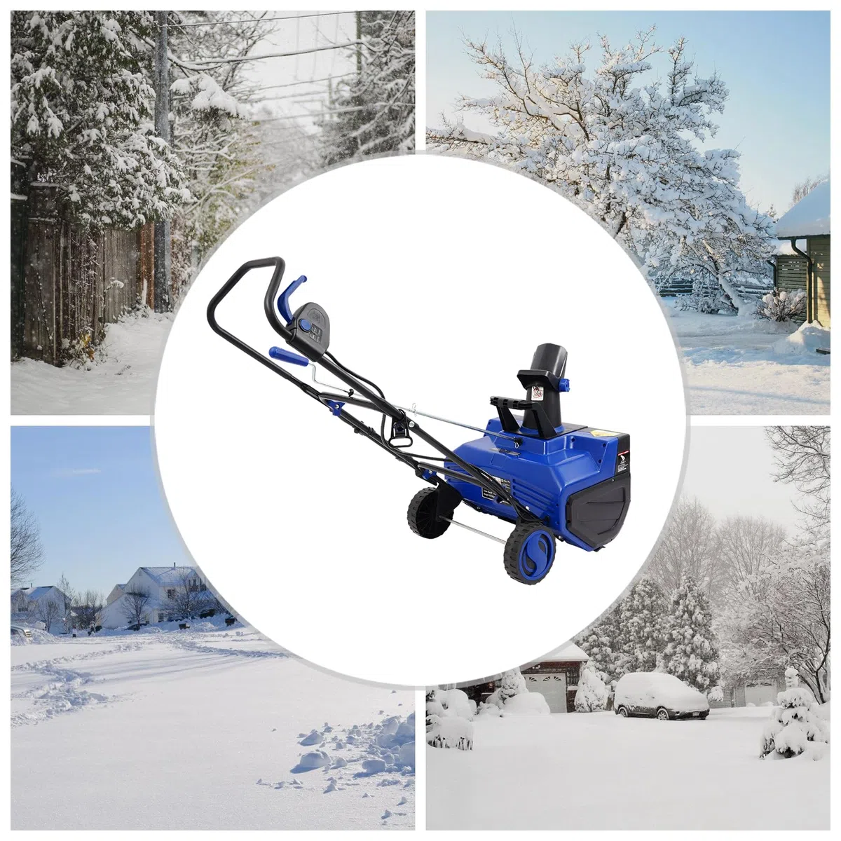 Soffia neve elettrico 2400W, spazzaneve elettrico con larghezza di lavoro 56 cm, getto di neve 7,6 m e illuminazione LED, dispositivo per rimuovere la neve in manganese-acciaio per cortile e