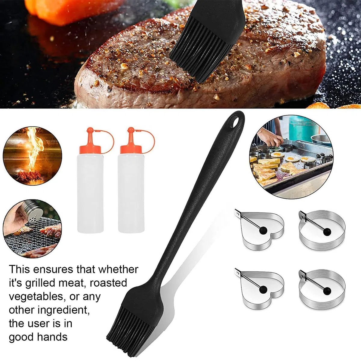 Set di utensili da cucina per esterni, 14 pezzi, in acciaio inossidabile | portatile, per campeggio, giardino, verdure, gamberi e carni