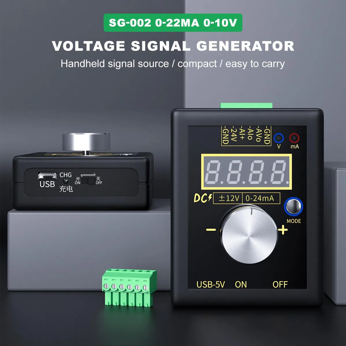 DEWIN Generatore di Segnale,Digitale 0-22mA 0-10V Generatore di Segnale ad Alta Precisione Generatore di Segnali 0-10V Trasmettitore di Corrente Generatori di Segnale Digitale
