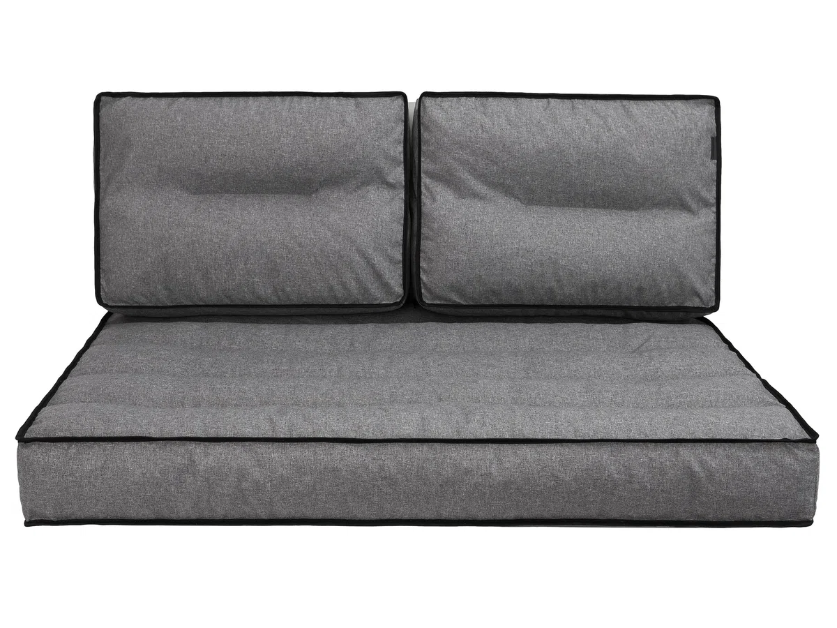 Set di cuscini per pallet, 1 + 2, da giardino, per attività all'aperto, per il tempo libero, cuscino decorativo, da combinare, imbottitura, 60 x 40 cm + 120 x 82 cm, grafite
