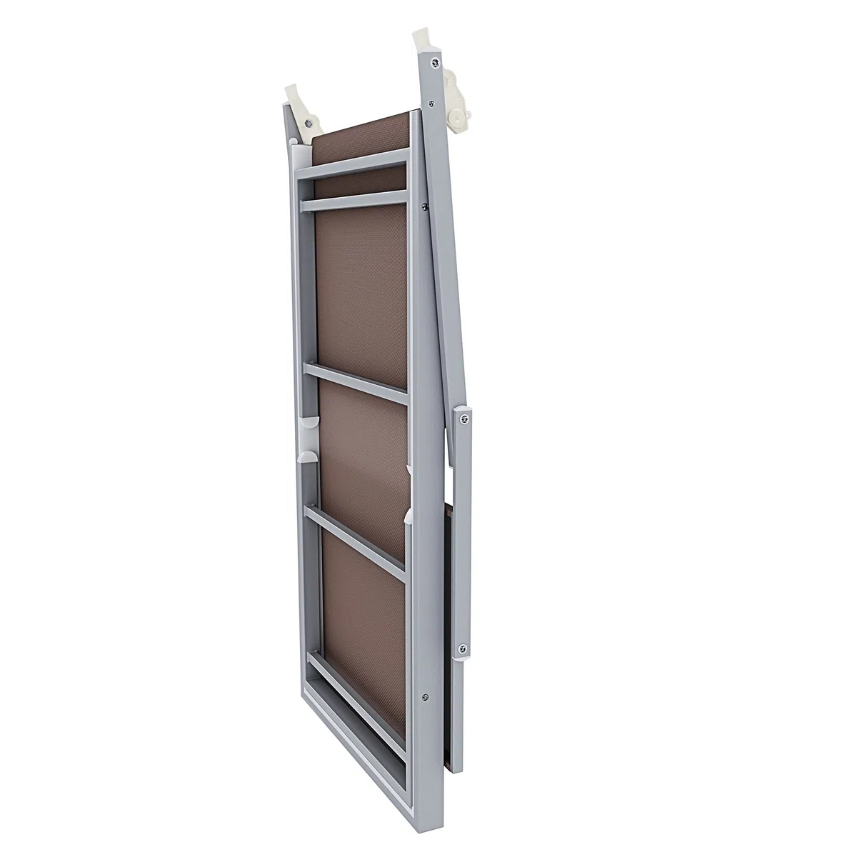 Bricozone Lettino Pieghevole Prendisole in Alluminio e Tessuto Textilene Professionale con Tettuccio Parasole Orientabile 182 x 60 x 38 cm Sdraio per Mare Spiaggia Piscina Giardino Tortora