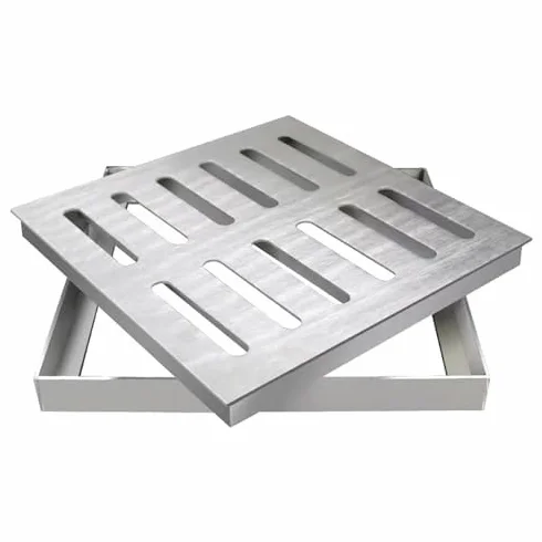 Griglia di Scarico in Acciaio Inossidabile 304 con Telaio,Griglia per fognatura Quadrata, Copertura per Lo Scarico della Trincea per carichi Pesanti, Filtro per Scarico a Pavimento del Garage