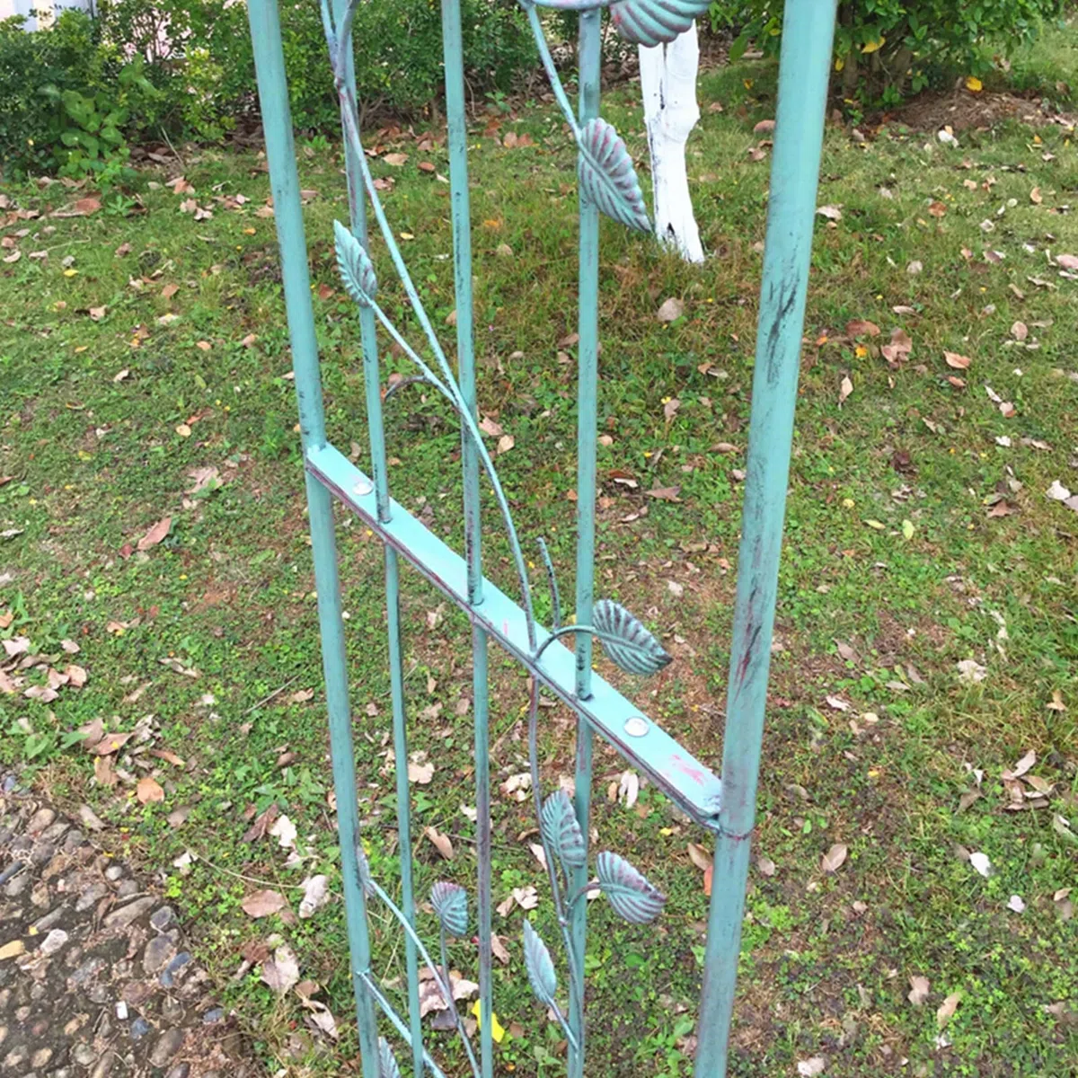 SDdPulse Arco da giardino, archi da giardino retrò alla moda, autoportante, in ferro battuto, piante rampicanti, pergolato, arco per rose da esterno, più resistente alle intemperie (verde vintage, 160