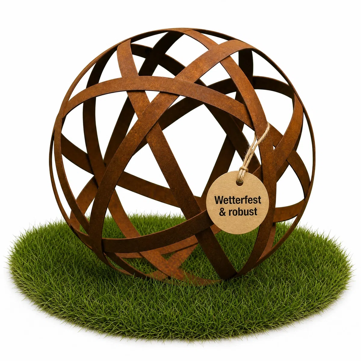 Sfera decorativa giardino metallo ruggine 40x40x40 cm effetto vintage resistente